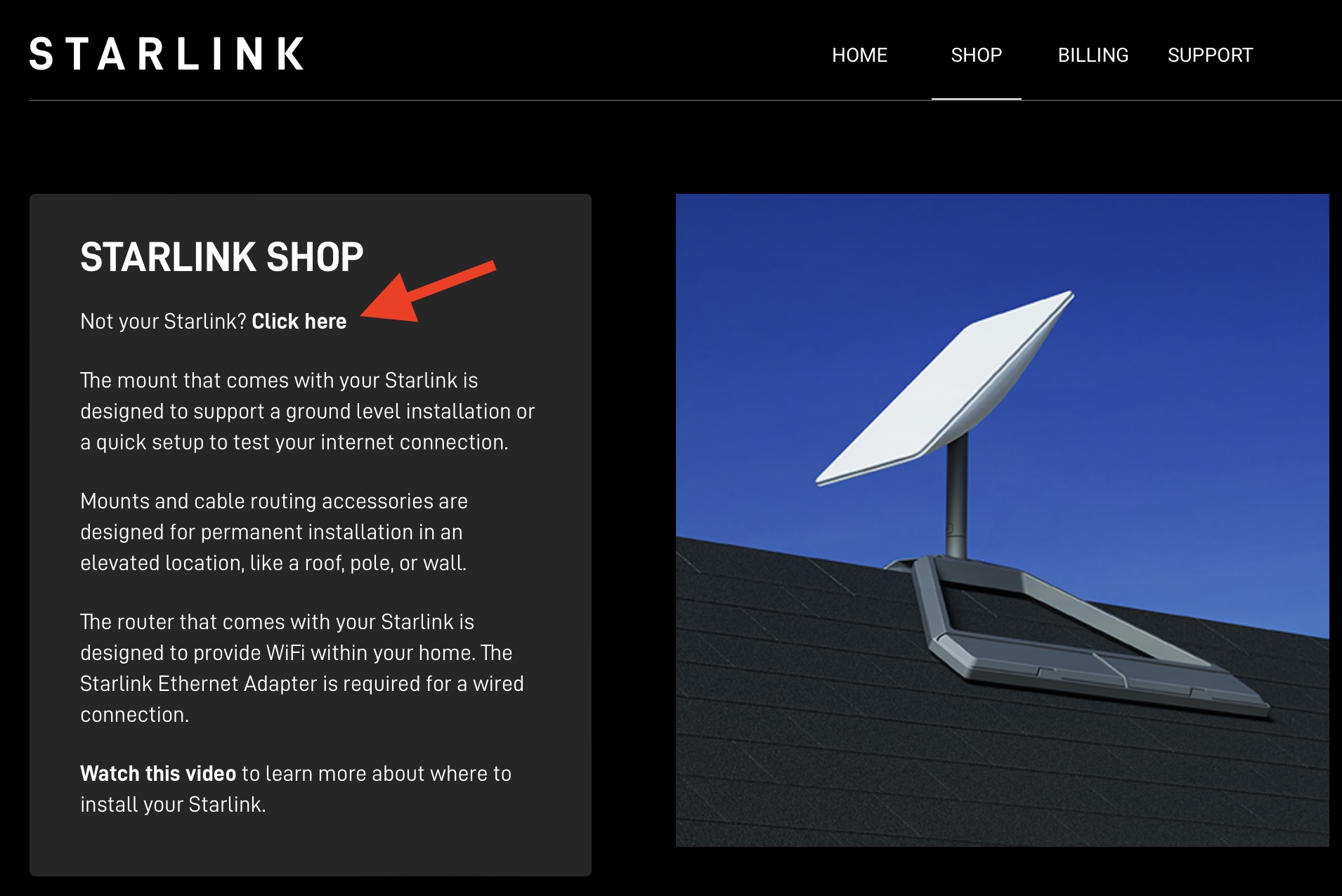Click where it says click here to view accessories for other Starlink models.